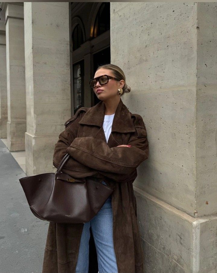 ONNE - Trench long en suédine