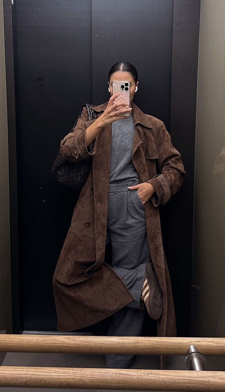 ONNE - Trench long en suédine